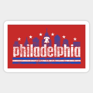 RETRO PHILLY SKYLINE RED WHITE AND BLUE PHILADELPHIA FAN Magnet